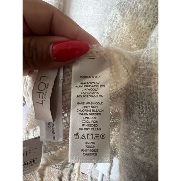 Loft wool blend neutral plaid print - Picture 6 of 6